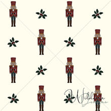 Load image into Gallery viewer, “Vintage Christmas" Nutcracker &amp; Holly | Cream
