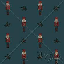 Load image into Gallery viewer, “Vintage Christmas" Nutcracker &amp; Holly | Midnight Blue
