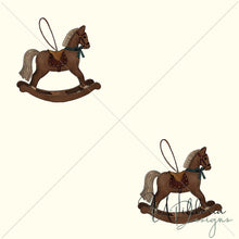 Load image into Gallery viewer, “Vintage Christmas" Rocking Horse | Cream
