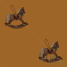 Load image into Gallery viewer, “Vintage Christmas" Rocking Horse | Toffee
