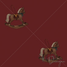 Load image into Gallery viewer, “Vintage Christmas" Rocking Horse | Raspberry
