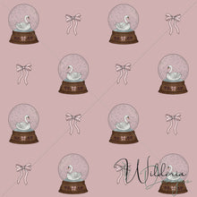 Load image into Gallery viewer, “Vintage Christmas" Swan Globe | Dusty Rose
