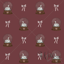 Load image into Gallery viewer, “Vintage Christmas" Swan Globe | Merlot
