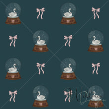 Load image into Gallery viewer, “Vintage Christmas" Swan Globe | Midnight Blue

