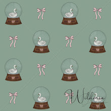 Load image into Gallery viewer, “Vintage Christmas" Swan Globe | Winter Mint
