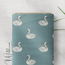 Load image into Gallery viewer, “Vintage Christmas" Swan Ornaments | Steel Blue
