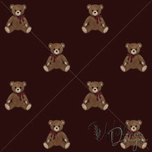Load image into Gallery viewer, “Vintage Christmas" Teddy Bears | Wine Red
