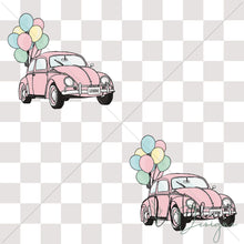 Load image into Gallery viewer, &quot;Vintage Spring&quot; Cars with Balloons - Blossom - Checkered
