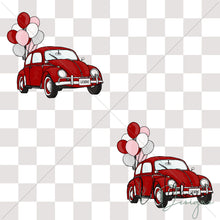 Load image into Gallery viewer, &quot;Vintage Spring&quot; Cars with Balloons - Cherry - Checkered
