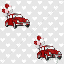 Load image into Gallery viewer, &quot;Vintage Spring&quot; Cars with Balloons - Cherry - Hearts
