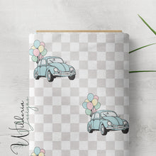 Load image into Gallery viewer, &quot;Vintage Spring&quot; Cars with Balloons - Serene - Checkered
