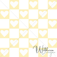 Load image into Gallery viewer, &quot;Vintage Spring&quot; Checker Hearts - Canary
