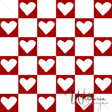Load image into Gallery viewer, &quot;Vintage Spring&quot; Checker Hearts - Cherry
