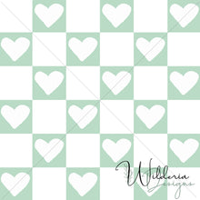 Load image into Gallery viewer, &quot;Vintage Spring&quot; Checker Hearts - Pistachio
