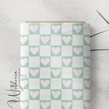 Load image into Gallery viewer, &quot;Vintage Spring&quot; Checker Hearts - Pistachio

