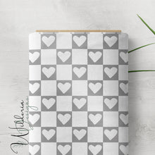 Load image into Gallery viewer, &quot;Vintage Spring&quot; Checker Hearts - Smoke Grey
