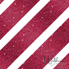 Load image into Gallery viewer, Candycane Glitter Stripes - Cherry
