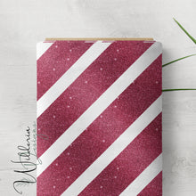 Load image into Gallery viewer, Candycane Glitter Stripes - Cherry
