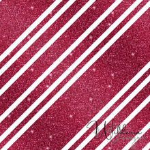 Load image into Gallery viewer, Candycane Glitter Stripes 2 - Cherry
