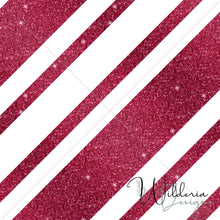 Load image into Gallery viewer, Candycane Glitter Stripes 3 - Cherry
