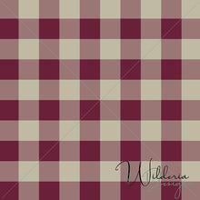 Load image into Gallery viewer, Gingham - Cappuccino Cherry - Christmas Floral Coordinate

