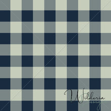 Load image into Gallery viewer, Gingham - Sage Navy- Christmas Floral Coordinate
