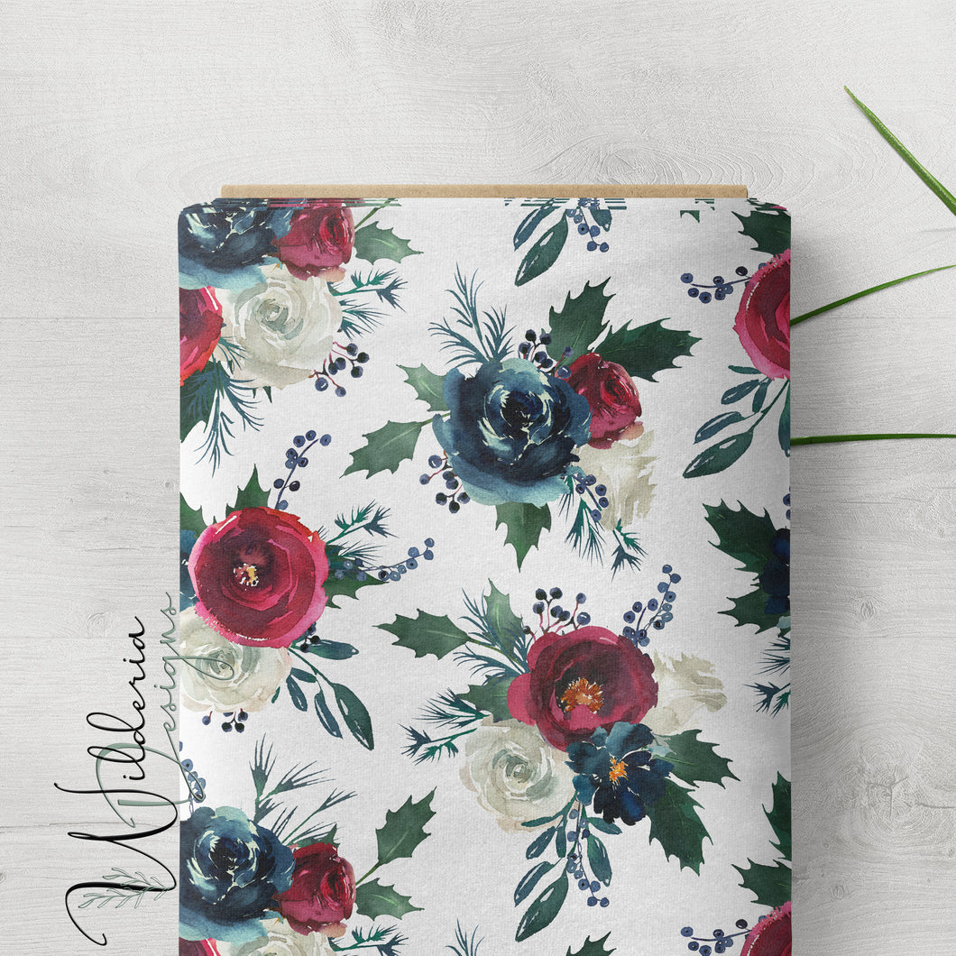 Christmas Florals - White **Limited Design**