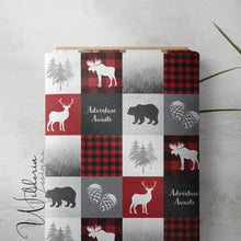 Load image into Gallery viewer, Woodland Faux Quilt - Red

