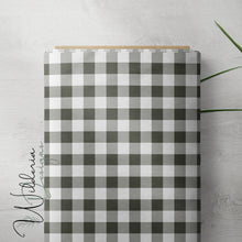 Load image into Gallery viewer, Gingham - Dark Olive - Rustic Floral Coordinate

