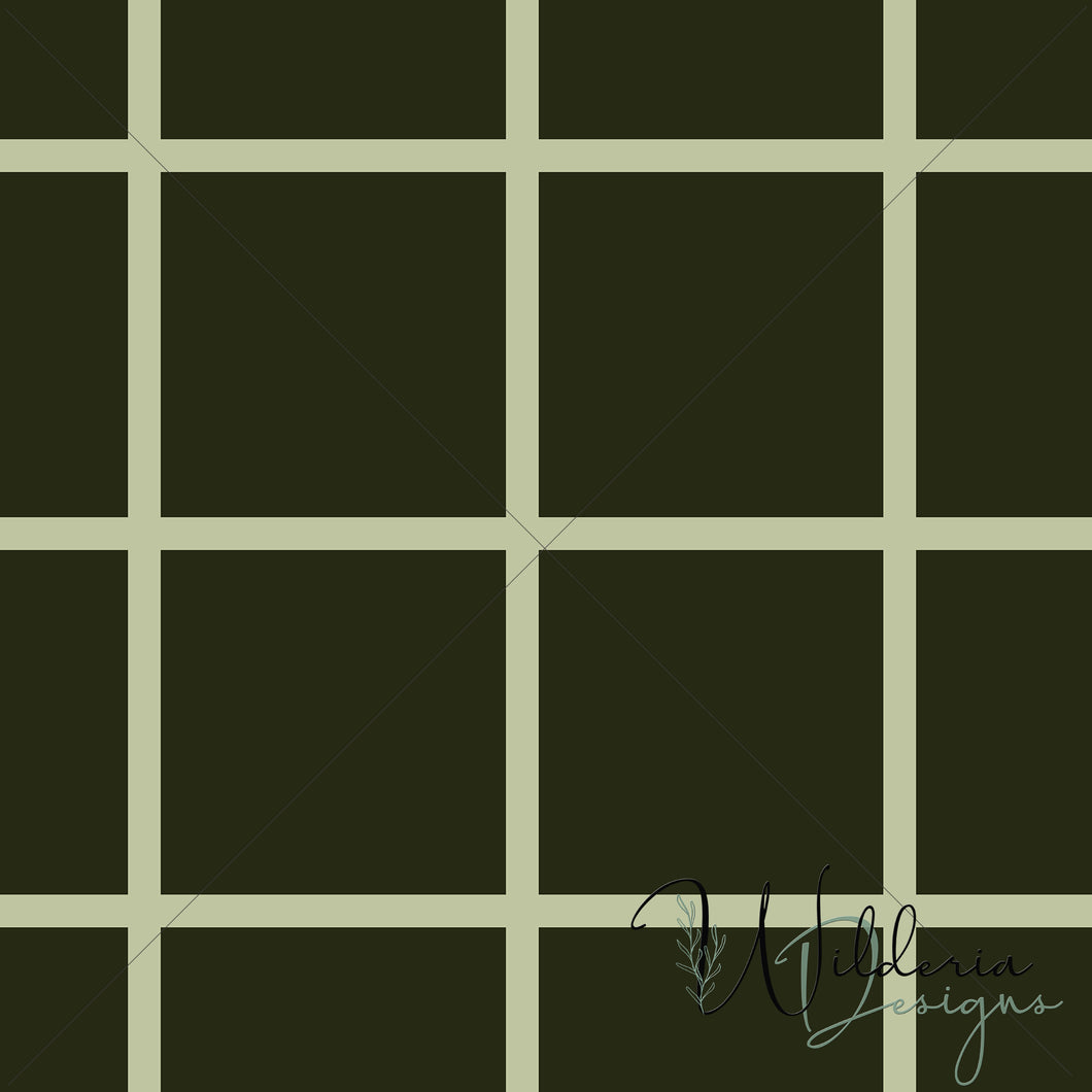 Grid Check - Green (Faux Quilt Coordinate)