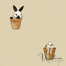 Load image into Gallery viewer, &quot;Hop To It&quot; Bunnies in Pot - Birch
