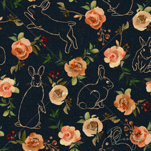 Load image into Gallery viewer, &quot;Hop To It&quot; Cottontail Family - Outline Floral - Storm
