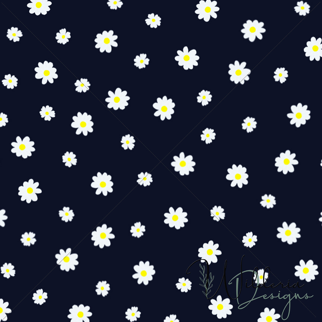 Mini Florals - Navy (Faux Quilt Coordinate)