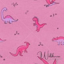 Load image into Gallery viewer, Pink Dinos on Linen
