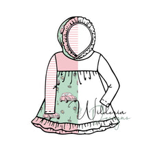 Load image into Gallery viewer, Ruffle Hood Dress Mockup
