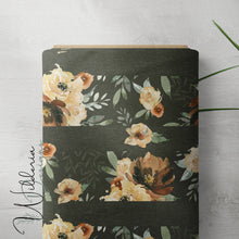 Load image into Gallery viewer, Rustic Florals - Linen Stripe - Dark Olive **Limited Design**

