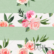 Load image into Gallery viewer, Summer Florals - Linen Stripe - Mist **Limited Design**
