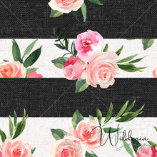 Load image into Gallery viewer, Summer Florals - Linen Stripe - Shadow **Limited Design**
