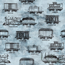 Load image into Gallery viewer, Train Cars - Blue Dark Grunge
