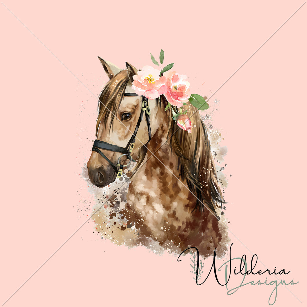 Horse Panel Floral - Pink