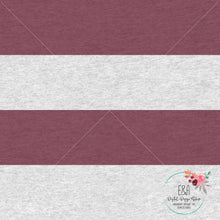 Load image into Gallery viewer, Wide Heathered Stripe - Burgundy/Light Grey
