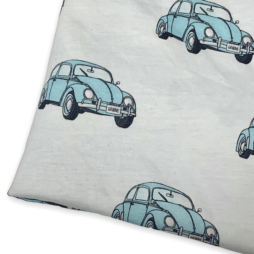 Vintage Cars - 100% Tshirt Knit - Blue