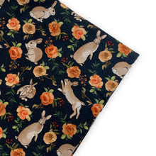 Load image into Gallery viewer, Floral Bunnies - Navy - 180gsm CL
