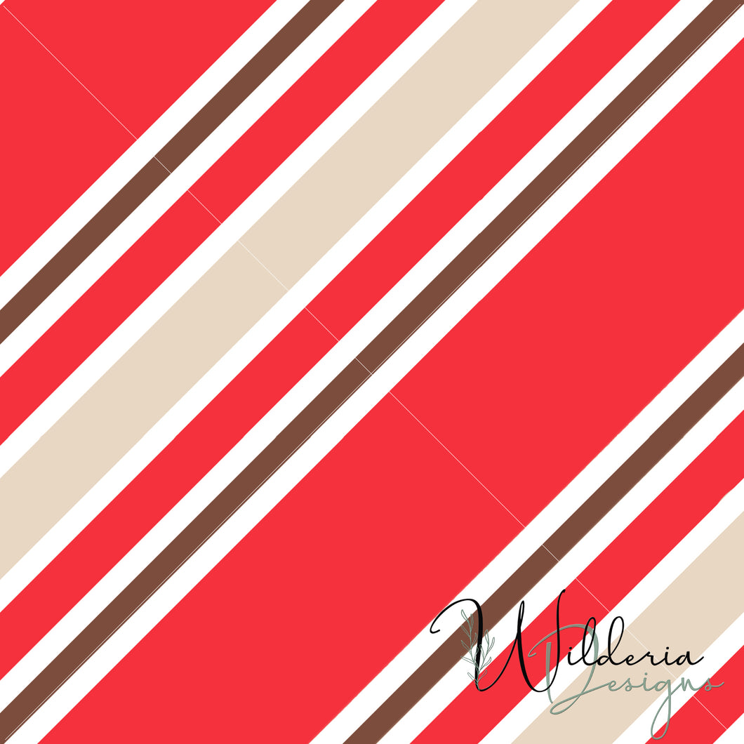 Milk & Cookies candycane stripe Coordinate - Brown