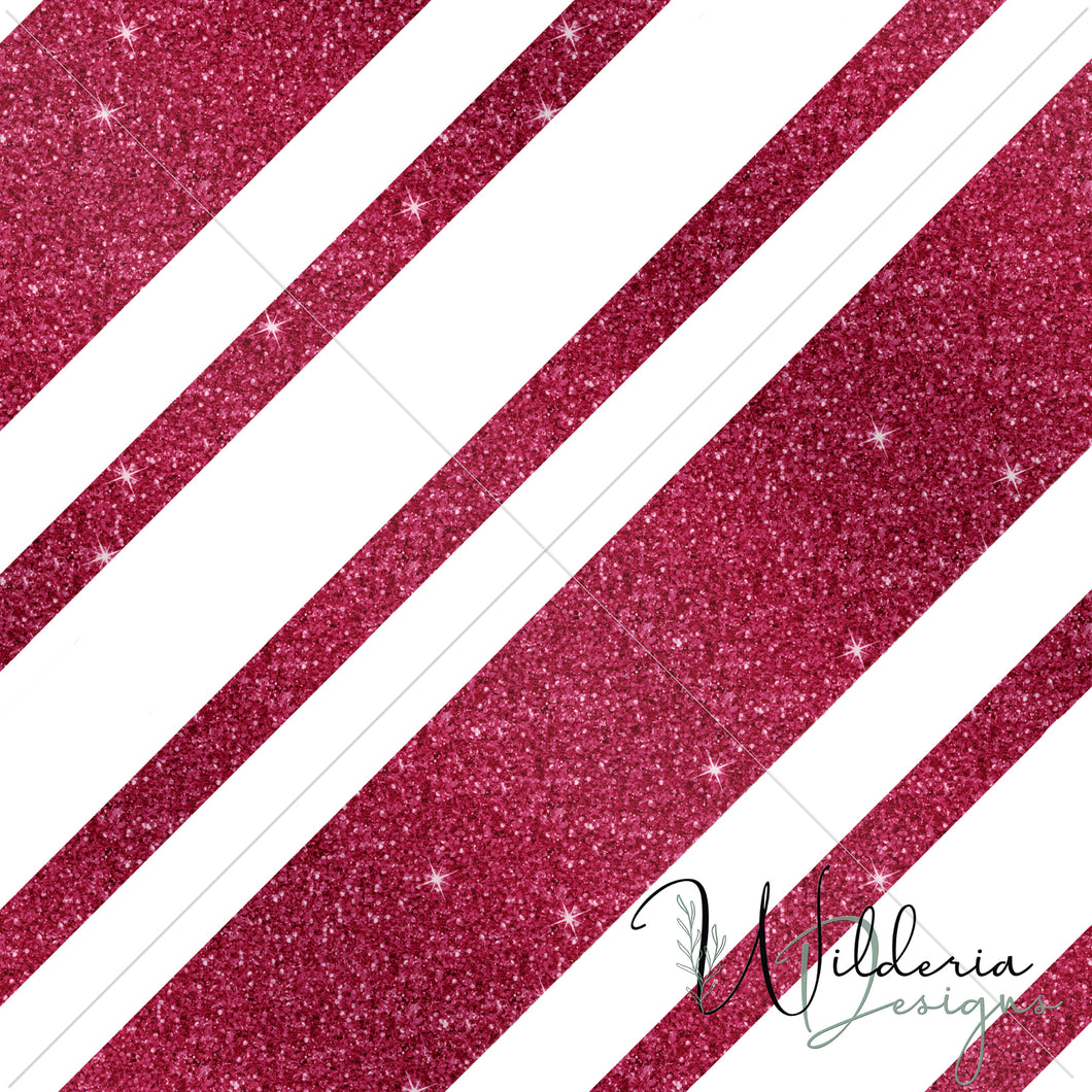 Winter Florals Candy-cane Coordinate - Glitter Red