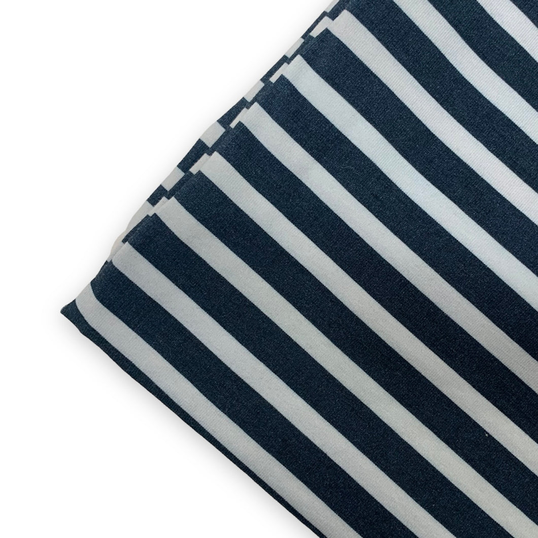 Navy Linen Stripe - Little Sailor Coordinate - Cotton Lycra