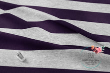 Load image into Gallery viewer, Wide Heathered Stripe - Purple/Grey
